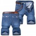 Summer Straight Leg Knee Length Short Jeans for Men Summer Straight Leg Knee Length Short Jeans for Men