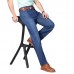 Mens Spring Summer High Rise Loose Business Cotton Blue Jeans Mens Spring Summer High Rise Loose Business Cotton Blue Jeans