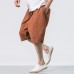 Men's Casual Loose Cotton Linen Knee Length Shorts Breathable Drawshring Baggy Shorts Men's Casual Loose Cotton Linen Knee Length Shorts Breathable Drawshring Baggy Shorts