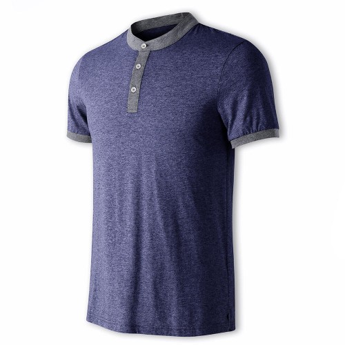 Men's Business Casual Breathable Stylish Stand Collar T-Shirts Summer Solid Color Short Sleeve Tops Men's Business Casual Breathable Stylish Stand Collar T-Shirts Summer Solid Color Short Sleeve Tops