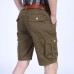 Mens 100% Cotton Multi-pocket Knee-Length Cargo Pants Loose Outdoor Casual Shorts Mens 100% Cotton Multi-pocket Knee-Length Cargo Pants Loose Outdoor Casual Shorts