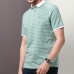 Mens 100% Cotton Stripe Fit Moisture Wicking Golf Shirt Breathable Short Sleeve Casual Tops Mens 100% Cotton Stripe Fit Moisture Wicking Golf Shirt Breathable Short Sleeve Casual Tops