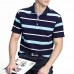 Summer Men's Comfort Cotton Golf Shirt Fashion Striped Turn-down Collar Short Sleeved Tops Summer Men's Comfort Cotton Golf Shirt Fashion Striped Turn-down Collar Short Sleeved Tops