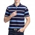 Summer Men's Comfort Cotton Golf Shirt Fashion Striped Turn-down Collar Short Sleeved Tops Summer Men's Comfort Cotton Golf Shirt Fashion Striped Turn-down Collar Short Sleeved Tops