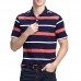 Summer Men's Comfort Cotton Golf Shirt Fashion Striped Turn-down Collar Short Sleeved Tops Summer Men's Comfort Cotton Golf Shirt Fashion Striped Turn-down Collar Short Sleeved Tops