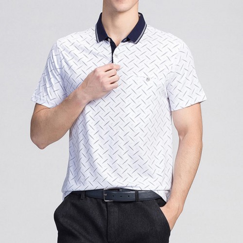 Mens Geometric Printing Loose Thin Comfy Golf Shirt Short Sleeve Work Casual Tee Tops Mens Geometric Printing Loose Thin Comfy Golf Shirt Short Sleeve Work Casual Tee Tops