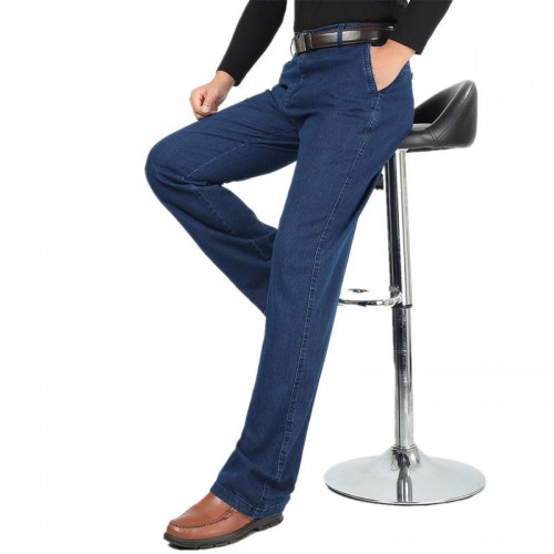 Spring Summer Thin Business Casual Straight Leg Elastic Long Jeans for Men Spring Summer Thin Business Casual Straight Leg Elastic Long Jeans for Men