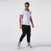 Mens Floral Stitching Slim-fit Golf Shirt Casual Business Breathable Short-sleeved Tops Mens Floral Stitching Slim-fit Golf Shirt Casual Business Breathable Short-sleeved Tops