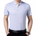 Middle-aged Mens Summer Cool Ice Ribbon Collar Golf Shirt Casual Short-sleeved Plaid Tops Tees Middle-aged Mens Summer Cool Ice Ribbon Collar Golf Shirt Casual Short-sleeved Plaid Tops Tees