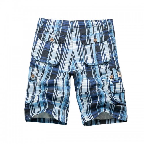Men's Fashion Plaid Multi-pocket Shorts Summer Breathable Knee-Length Casual Shorts Men's Fashion Plaid Multi-pocket Shorts Summer Breathable Knee-Length Casual Shorts