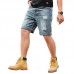 Summer Plus Size Retro Nostalgic Fashion Ripped Holed Short Jeans for Men Summer Plus Size Retro Nostalgic Fashion Ripped Holed Short Jeans for Men
