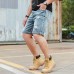 Summer Plus Size Retro Nostalgic Fashion Ripped Holed Short Jeans for Men Summer Plus Size Retro Nostalgic Fashion Ripped Holed Short Jeans for Men
