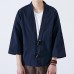 Mens Loose Cotton Vintage Horn Buckle Three Quarter Sleeve Coats Tops Mens Loose Cotton Vintage Horn Buckle Three Quarter Sleeve Coats Tops