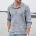 Men's Soft Breathable Linen Hooded T-Shirts Spring Autumn Striped Casual Pullovers Tops Men's Soft Breathable Linen Hooded T-Shirts Spring Autumn Striped Casual Pullovers Tops