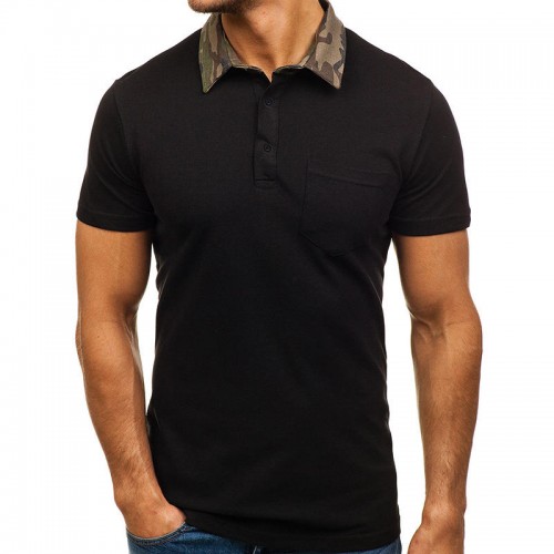 Summer Leisure Golf Shirts Turn-down Collar Loose Short Sleeve Solid Color T-shirts for Mens Summer Leisure Golf Shirts Turn-down Collar Loose Short Sleeve Solid Color T-shirts for Mens