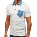 Men's Casual Lapel Chest Pocket Color Block Short Sleeved Golf Shirt Men's Casual Lapel Chest Pocket Color Block Short Sleeved Golf Shirt