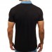 Men's Casual Lapel Chest Pocket Color Block Short Sleeved Golf Shirt Men's Casual Lapel Chest Pocket Color Block Short Sleeved Golf Shirt