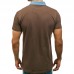 Men's Casual Lapel Chest Pocket Color Block Short Sleeved Golf Shirt Men's Casual Lapel Chest Pocket Color Block Short Sleeved Golf Shirt