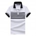 Men's Casual Fashion Striped Short Sleeved Golf Shirt Breathable Trun Down Tops Men's Casual Fashion Striped Short Sleeved Golf Shirt Breathable Trun Down Tops