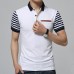 Men's Striped Short Sleeve Golf Shirt Summer Lapel Cotton Casual Slim Tops Men's Striped Short Sleeve Golf Shirt Summer Lapel Cotton Casual Slim Tops