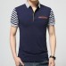 Men's Striped Short Sleeve Golf Shirt Summer Lapel Cotton Casual Slim Tops Men's Striped Short Sleeve Golf Shirt Summer Lapel Cotton Casual Slim Tops