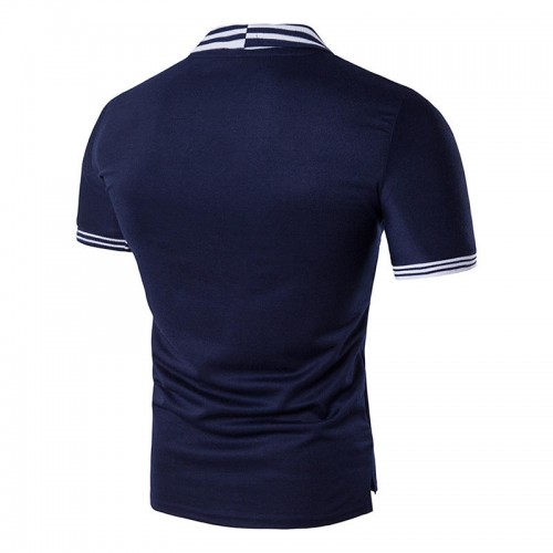 Mens Casual Simple Stripes Turn-down Collar Leisure Golf Shirt Summer Breathable Slim Tops Tees Mens Casual Simple Stripes Turn-down Collar Leisure Golf Shirt Summer Breathable Slim Tops Tees