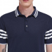 Men's Fashion Stripes Sleeve Trun-down Short Sleeve Casual Golf Shirt Men's Fashion Stripes Sleeve Trun-down Short Sleeve Casual Golf Shirt