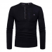 Men's Solid Color Slim Long-sleeved T-Shirts Casual Button Collar Design Round Neck Bottoming Tops Men's Solid Color Slim Long-sleeved T-Shirts Casual Button Collar Design Round Neck Bottoming Tops