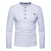Men's Solid Color Slim Long-sleeved T-Shirts Casual Button Collar Design Round Neck Bottoming Tops Men's Solid Color Slim Long-sleeved T-Shirts Casual Button Collar Design Round Neck Bottoming Tops