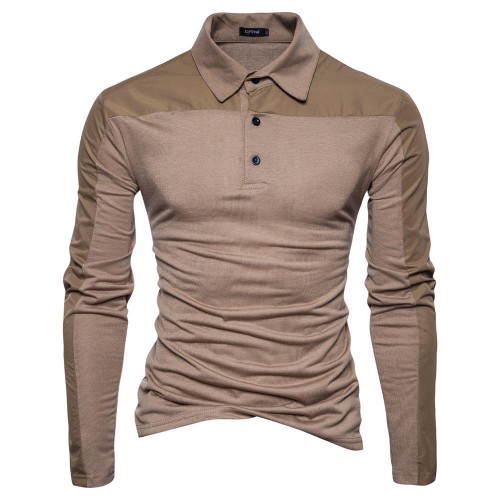 Spring Men Cotton Solid Color Long Sleeve Golf Shirts Multi-color Fall Leisure T-shirts Spring Men Cotton Solid Color Long Sleeve Golf Shirts Multi-color Fall Leisure T-shirts