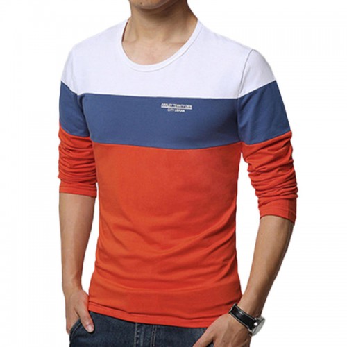 Men's Fashion Casual Color Block O-neck Long-sleeved T-Shirts Men's Fashion Casual Color Block O-neck Long-sleeved T-Shirts