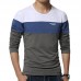 Men's Fashion Casual Color Block O-neck Long-sleeved T-Shirts Men's Fashion Casual Color Block O-neck Long-sleeved T-Shirts