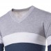Men Spring Autumn Fashion Stripe V-neck Sweaters Cotton Knitting Leisure Slim Fit Pullovers Men Spring Autumn Fashion Stripe V-neck Sweaters Cotton Knitting Leisure Slim Fit Pullovers