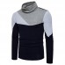Men's Casual Color Block Bottoming Pullovers Long-sleeved Solid Color Warm High-neck Sweater Men's Casual Color Block Bottoming Pullovers Long-sleeved Solid Color Warm High-neck Sweater