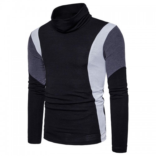 Men's Autumn Winter Casual Color Block Slim Long Sleeve Turtleneck Pullovers Sweater Men's Autumn Winter Casual Color Block Slim Long Sleeve Turtleneck Pullovers Sweater