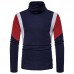 Men's Autumn Winter Casual Color Block Slim Long Sleeve Turtleneck Pullovers Sweater Men's Autumn Winter Casual Color Block Slim Long Sleeve Turtleneck Pullovers Sweater