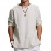 Ethnic Casual Men's Long-sleeved V-neck Solid Color Large Size Loose T-Shirts Ethnic Casual Men's Long-sleeved V-neck Solid Color Large Size Loose T-Shirts