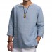 Ethnic Casual Men's Long-sleeved V-neck Solid Color Large Size Loose T-Shirts Ethnic Casual Men's Long-sleeved V-neck Solid Color Large Size Loose T-Shirts