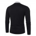Mens Casual Breathable High Collar Stitching Solid Color Long Sleeve T-Shirts Mens Casual Breathable High Collar Stitching Solid Color Long Sleeve T-Shirts