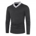 Mens Casual Breathable High Collar Stitching Solid Color Long Sleeve T-Shirts Mens Casual Breathable High Collar Stitching Solid Color Long Sleeve T-Shirts