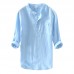 Men's Linen M-4XL Loose Button Design Solid Color Pocket Casual Three Quarter Sleeve T-shirts Men's Linen M-4XL Loose Button Design Solid Color Pocket Casual Three Quarter Sleeve T-shirts