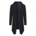 Mens Fashion Irregular Hem Solid Color Mid-long Hooded Loose Cardigans Mens Fashion Irregular Hem Solid Color Mid-long Hooded Loose Cardigans