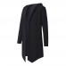 Mens Fashion Irregular Hem Solid Color Mid-long Hooded Loose Cardigans Mens Fashion Irregular Hem Solid Color Mid-long Hooded Loose Cardigans
