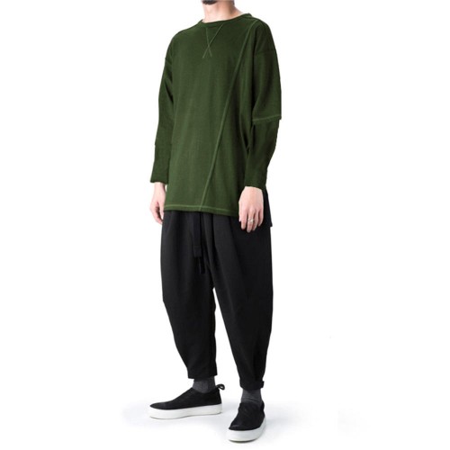 Men's Hio Hop Fashion O-neck Long Tops Solid Color Long Sleeve Casual Pullovers Men's Hio Hop Fashion O-neck Long Tops Solid Color Long Sleeve Casual Pullovers
