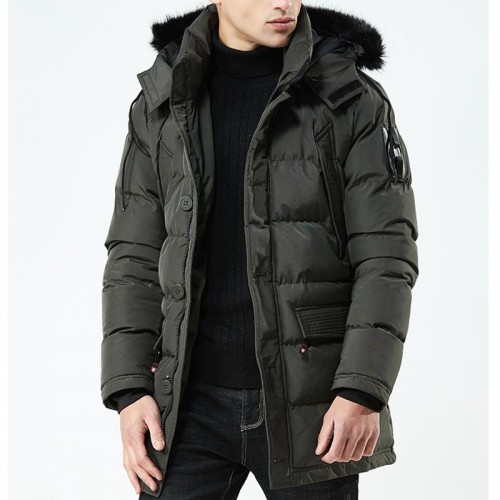 Mens Winter Plus Thick Warm Detachable Fluffy Hood Windproof Outdoor Parka Padded Jacket Mens Winter Plus Thick Warm Detachable Fluffy Hood Windproof Outdoor Parka Padded Jacket