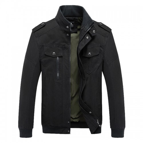 Mens Plus Size Military Epaulets Cotton Cargo Jacket Mens Plus Size Military Epaulets Cotton Cargo Jacket