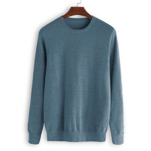 Mens Casual Pullovers O-Neck Solid Color Stripe Long Sleeve Sweaters Mens Casual Pullovers O-Neck Solid Color Stripe Long Sleeve Sweaters