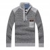 Men's Casual Thicken Patchwork Half-Zipper Stand Collar Chest Pocket Knit Pullovers Sweaters Men's Casual Thicken Patchwork Half-Zipper Stand Collar Chest Pocket Knit Pullovers Sweaters