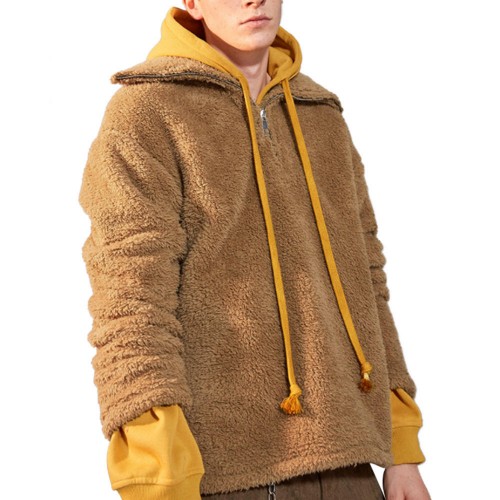 Men's Warm Fleece Half Zipper Pullovers Autumn Winter Solid Color Long Sleeve Sweaters Men's Warm Fleece Half Zipper Pullovers Autumn Winter Solid Color Long Sleeve Sweaters