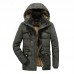 Mens Thicken Warm Multi Pockets Windproof Detachable Hooded Jacket Mens Thicken Warm Multi Pockets Windproof Detachable Hooded Jacket